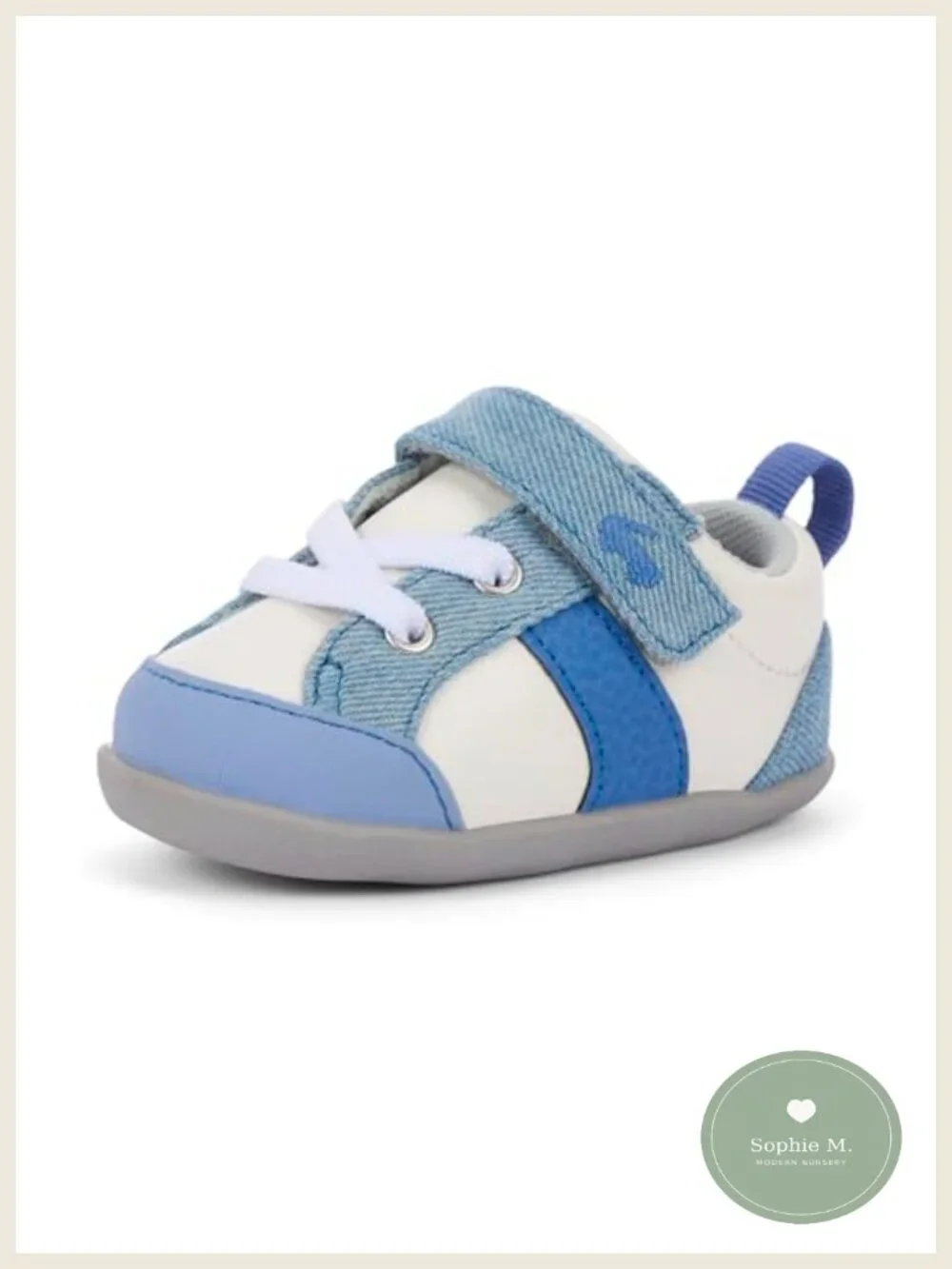See Kai Run Baby First Walker Sneakers Hook Loop Leather Toddler Shoes
